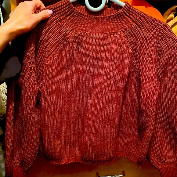 525 America Balloon Sleeve Sweater Pullover in Cinnamon, size Small. - Picture 3 of 4